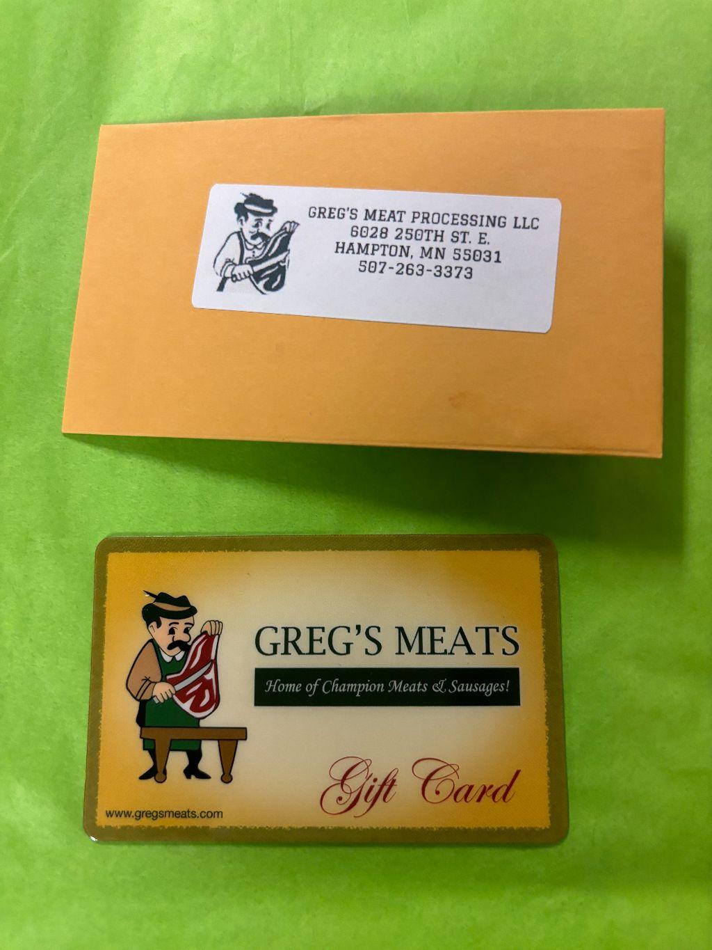 Greg's Meats Gift Card