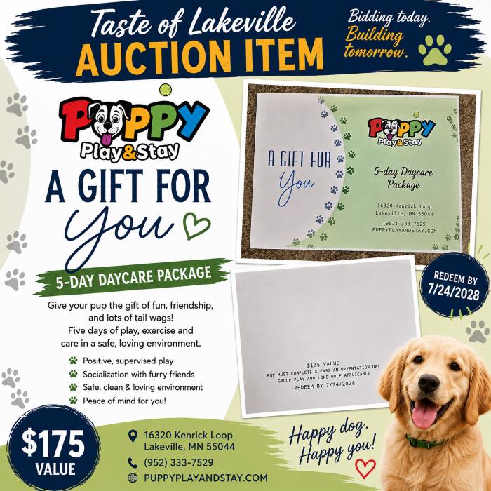 Puppy Play and Stay – 5-Day Dog Daycare Packag...