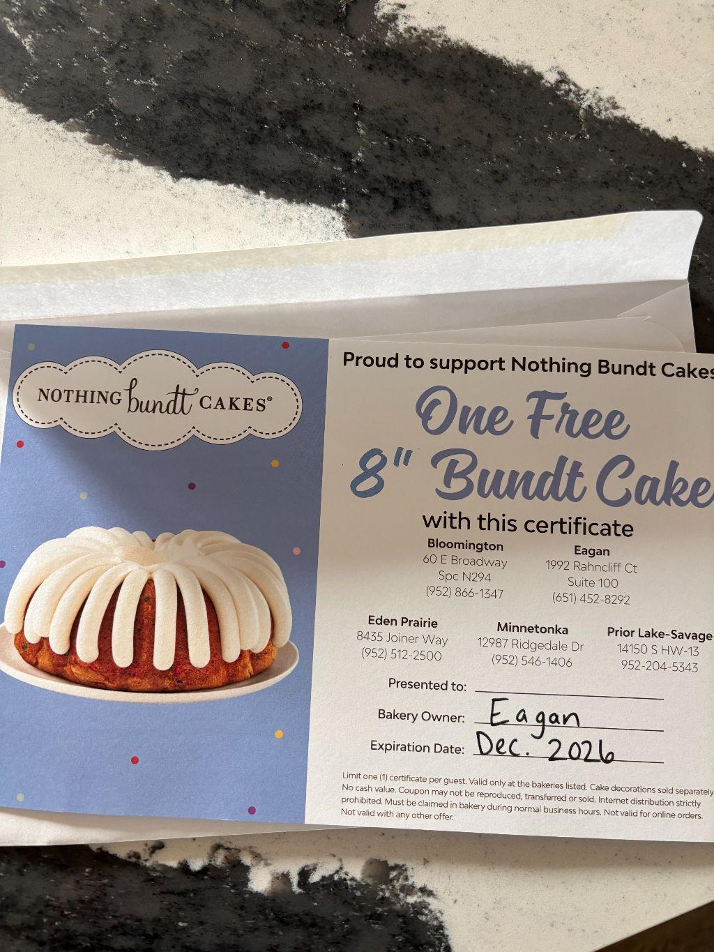 Nothing bundt Cakes