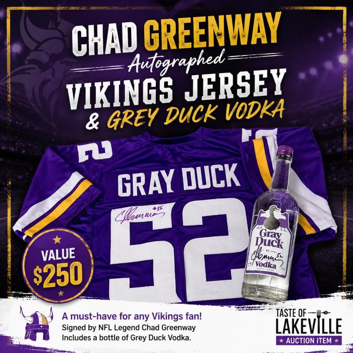 Chad Greenway Autographed Vikings Jersey  and Grey D...