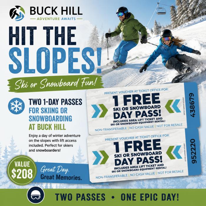 Hit the Slopes at Buck Hill – Two Ski or Snowb...