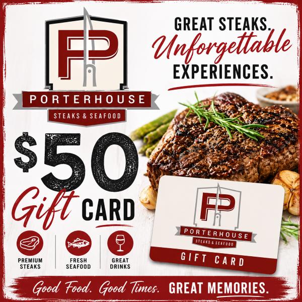 A Premium Dining Experience  $50 Porterhouse Gift Ca...