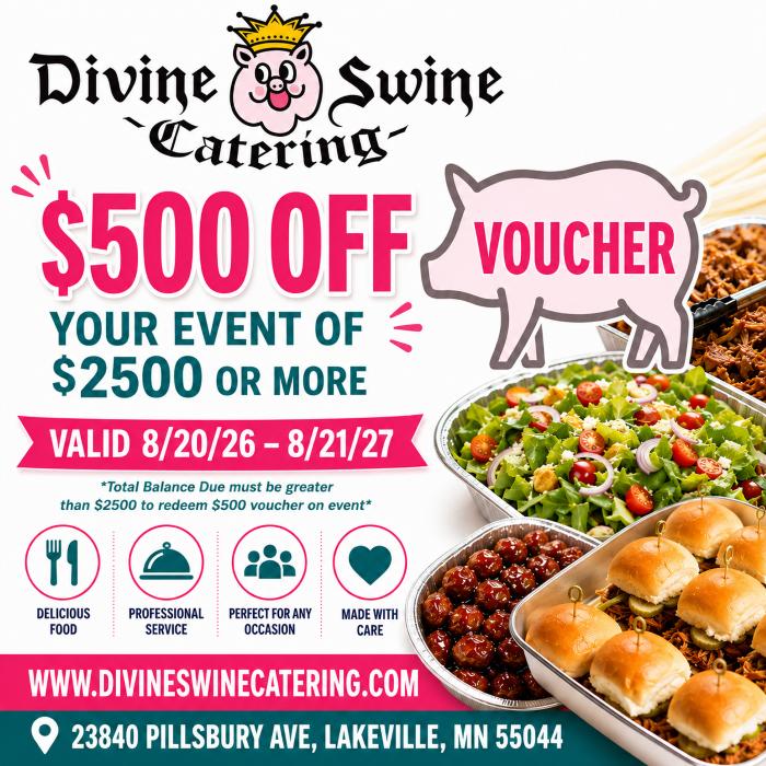 Divine Swine Catering – $500 Event Catering Vo...