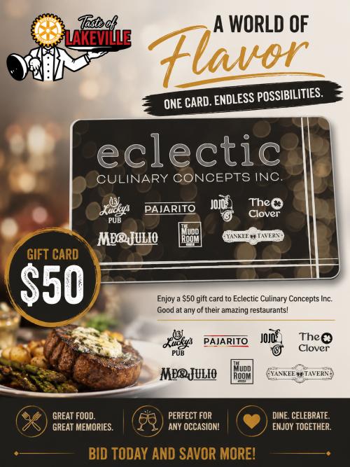 Eclectic Culinary Concepts - $50 Gift Card