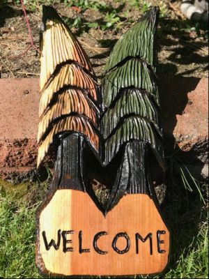 Welcome Carved Tree