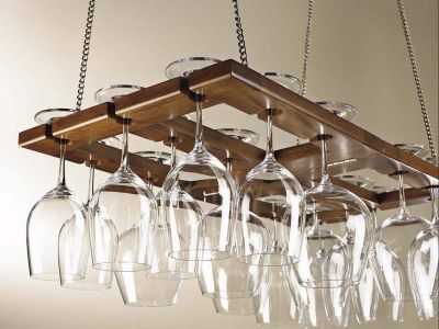 Hanging stemware rack