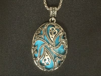 Marcasite and Torquoise Colored Stone Necklace