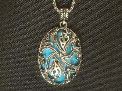 Marcasite and Torquoise Colored Stone Necklace