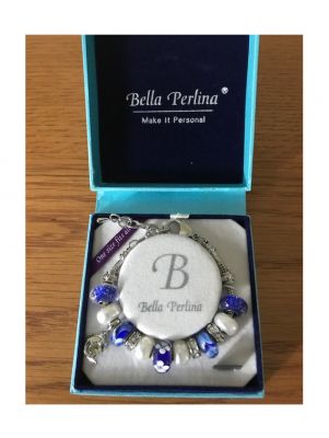 Blue Beaded Charm Bracelet