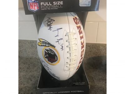 Autographed Redskins football
