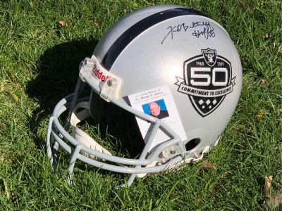 Autographed Raiders Helmet from Father Joyce