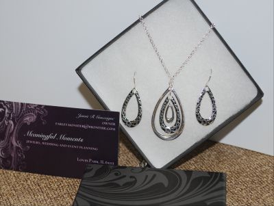 Teardrop Necklace and Earrings