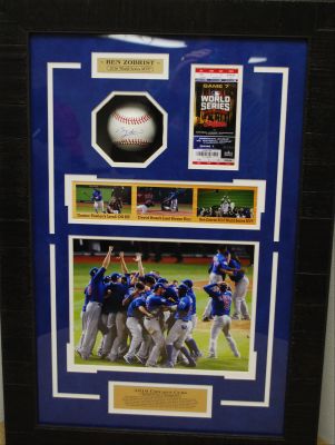 Ben Zobrist Signed Baseball Shadowbox