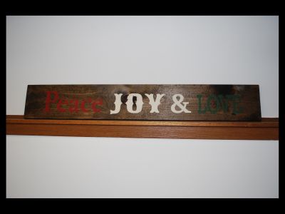 Peace Joy and Love Wooden Sign