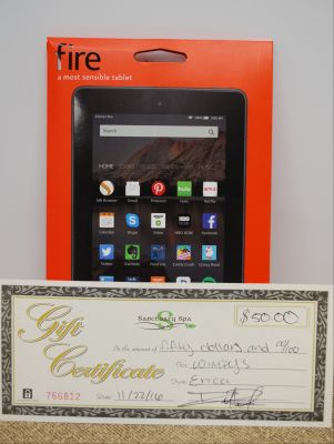 Amazon Fire Tablet + $50 gift certificate to Sanctuary Spa