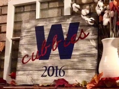 Painting class for 4 and Wooden Cubs Sign