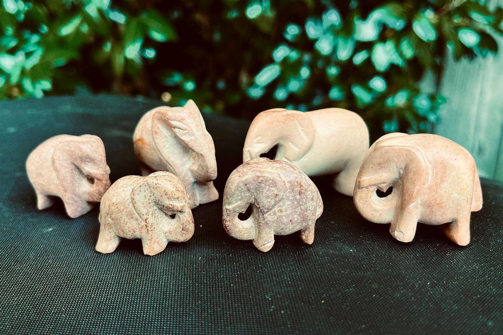 Miniature Soapstone Elephant Herd