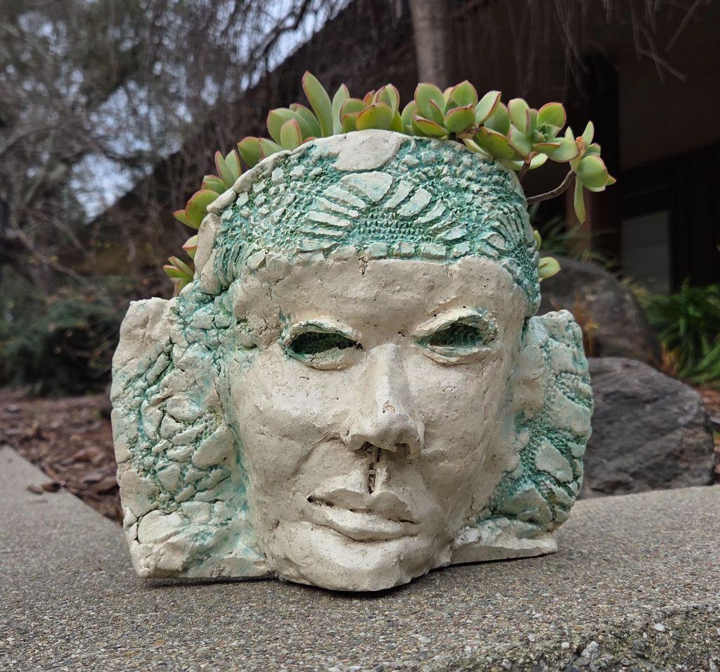 Head Portrait with Succulents by Jane Vanderveer