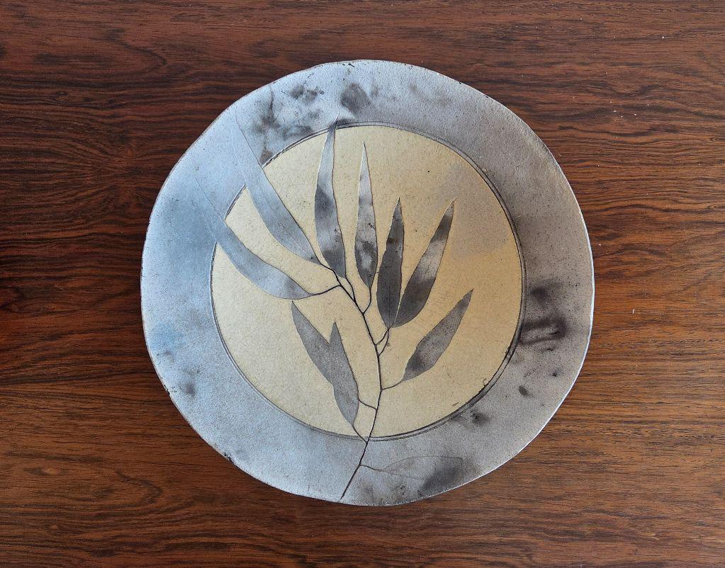 Raku Bowl with Eucaluptus by Jane Vanderveer