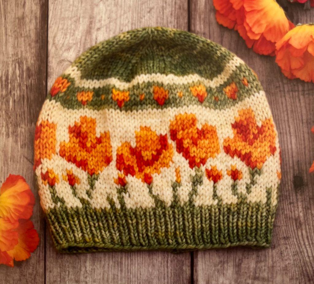 Hand-Knit Poppy Hat  in Merino Wool by Claire Kelly