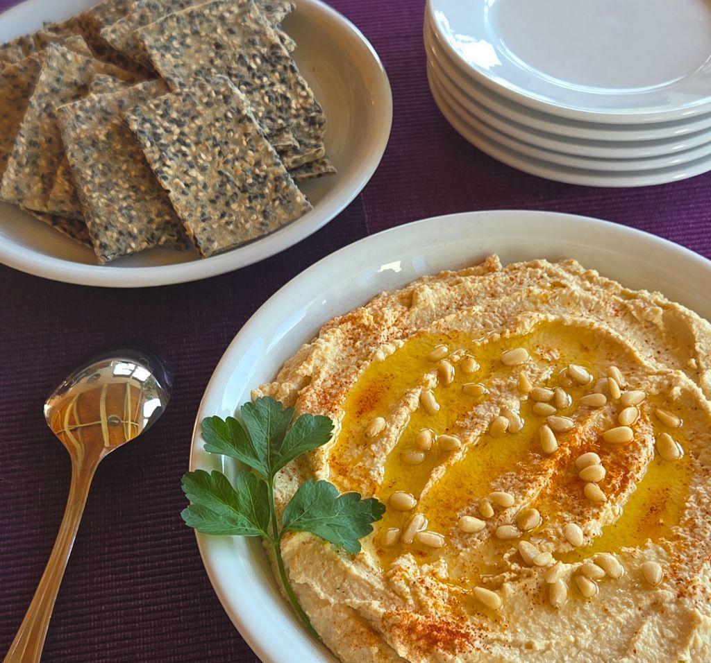 Gourmet Hummus Kit with Homemade Sourdough Seeded Cr...