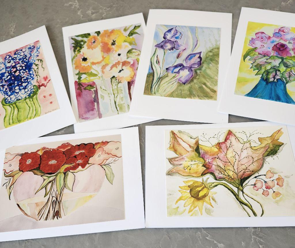 Hand-Painted Watercolor Cards by Judy Landecker