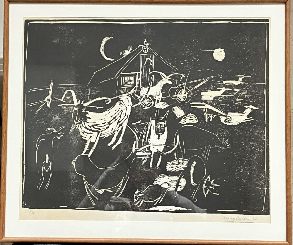 ''Care for Creation,'' original block print by Murra...