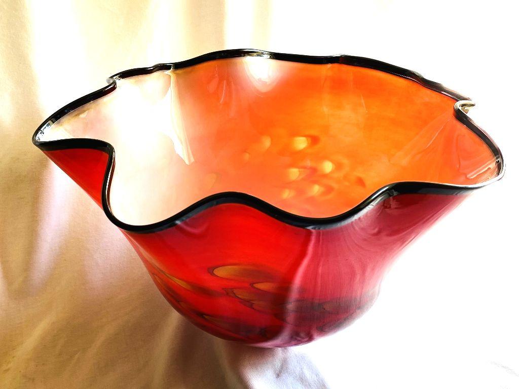 Large Hand-Blown Glass Bowl by Cohn-Stone Studios