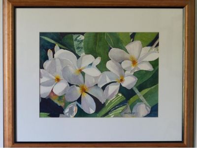 Hawaiian Flowers Framed Watercolor