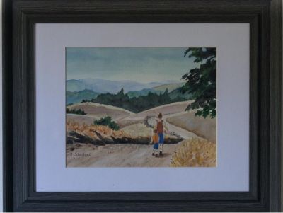 California Landscape Framed Watercolor