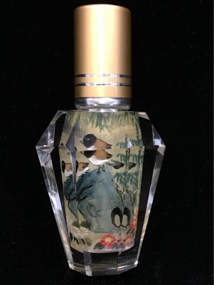 Painted Glass Perfume Bottle - Birds