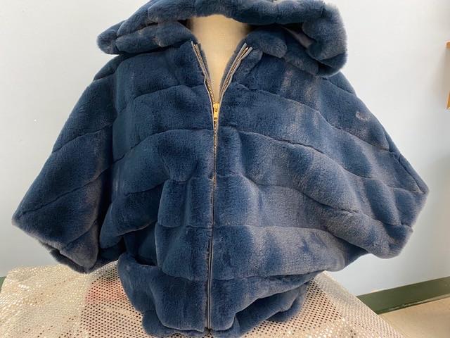 Navy Faux fur hooded parka