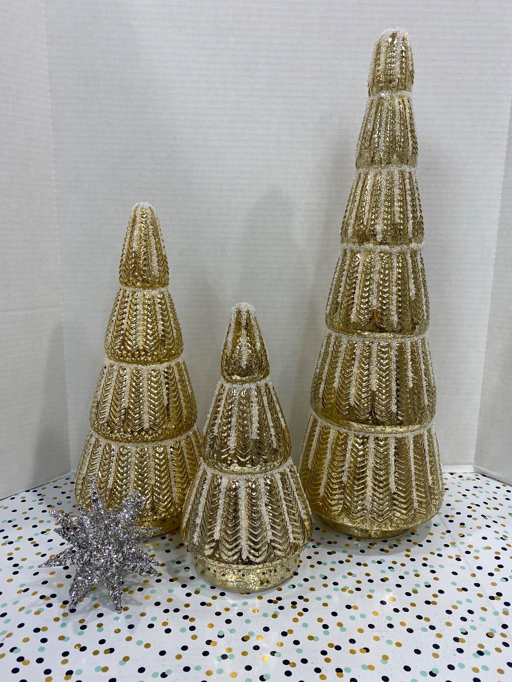 Lighted Tablescape Christmas Trees