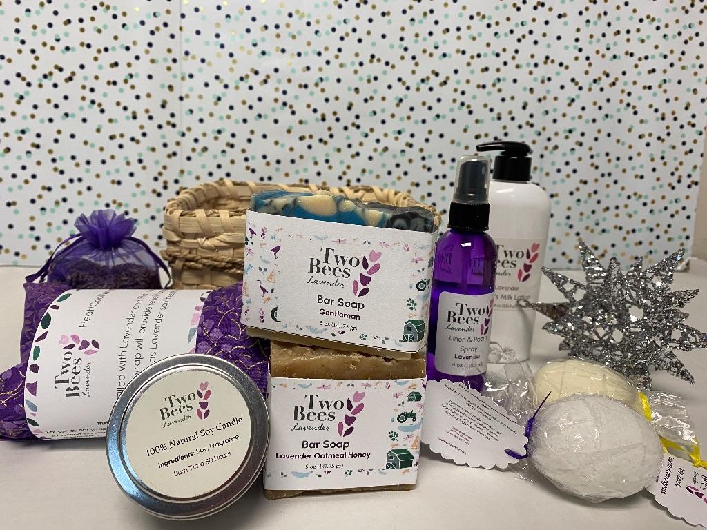 Two Bees Lavender Gift Basket