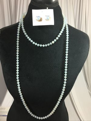 60 Inch Necklace and Stud Earrings