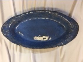 Large Blue Oval Platter