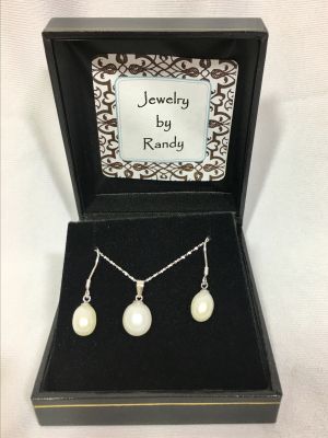 Pearl Necklace and Earrings