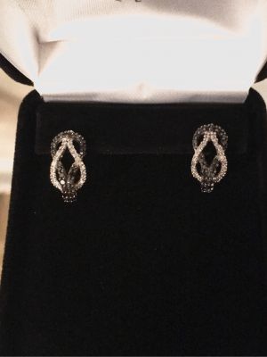 Diamond Knot Earrings 5/8 Carat Sterling Silver