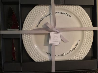 ''Start The Party'' Cake Plate & Cutter