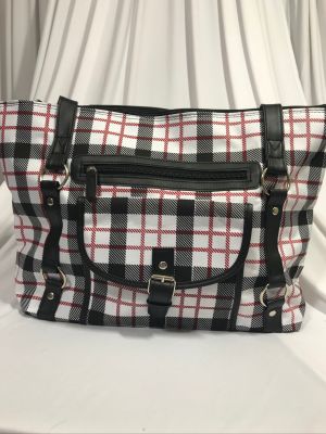 Red and Black Plaid Tote Bag