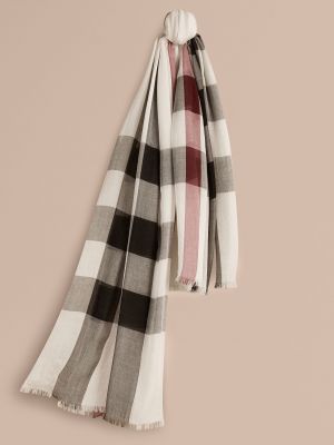 Burberry Check Modal Cashmere and Silk Scarf