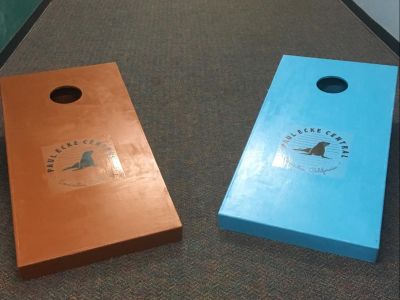 PEC School Spirit Cornhole Boards By Mrs. Pirazzini