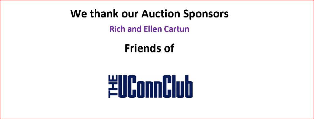 Thanks to our Auction Sponsors Rich and Ellen Cartun