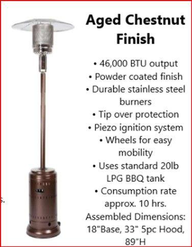 Patio Heater with Chestnut Finish