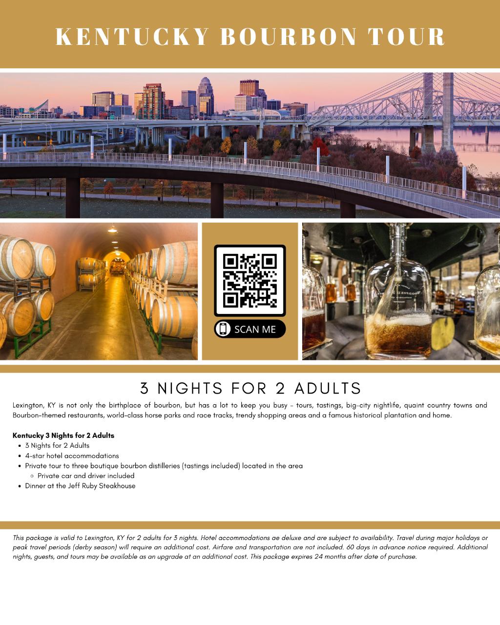 Kentucky Bourbon Experience - 3 Nights for 2 Adults