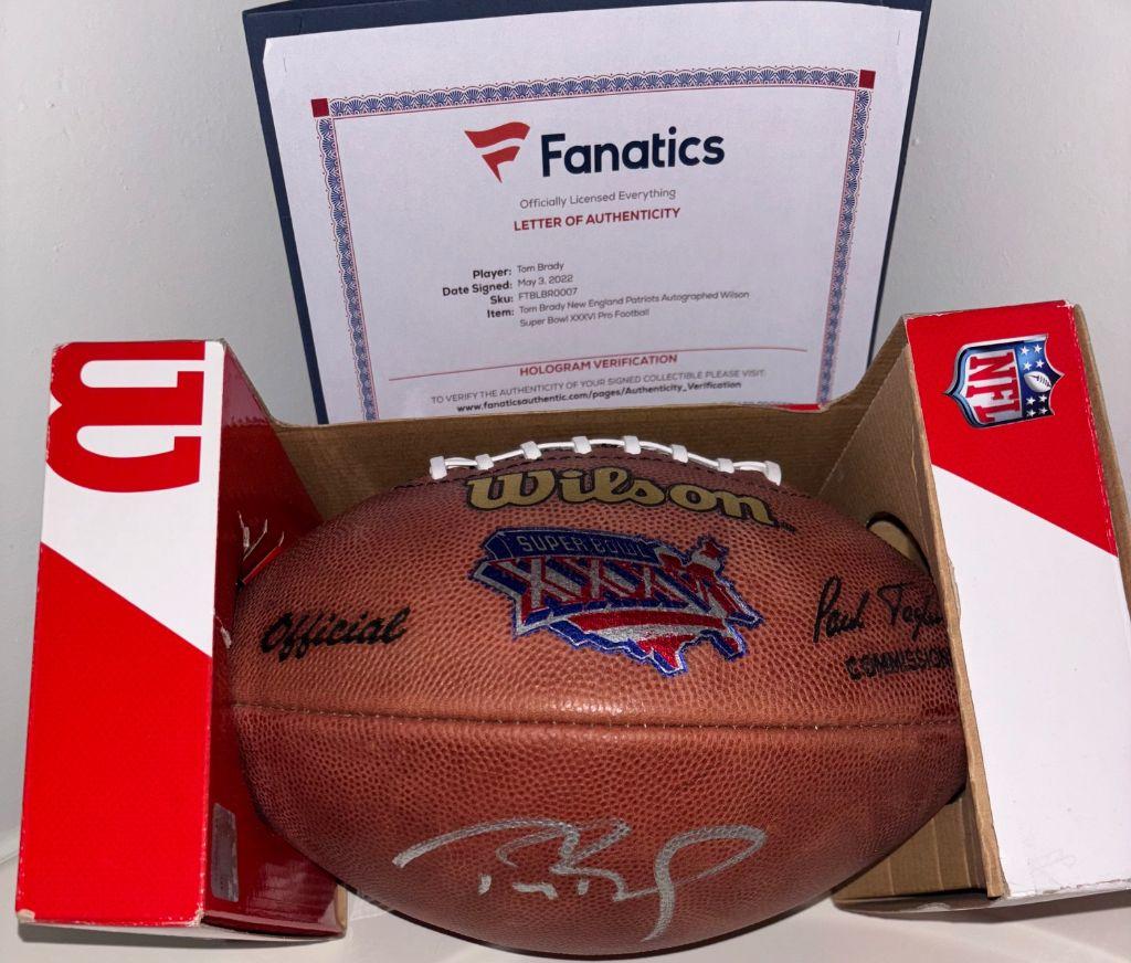 Tom Brady - hand signed Super Bowl Football