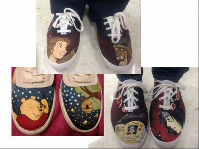 Custom Tennis Shoes Painted by Ms. Yi